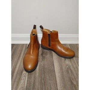 Xena Boots Womens 10 Ankle Booties Omega EH Safety Steel Toe Brown Leather